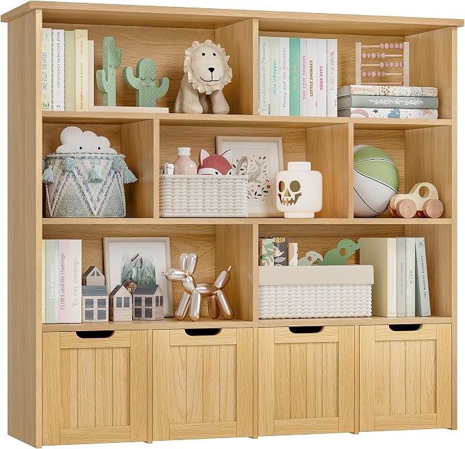 Toy Storage Organizer with Movable Drawer Toy Organizer for Kids | Kids Bookshelf and Toy Chest Storage with Hidden Wheels, Toy Organizers and Toy Storage for Playroom - Image 7