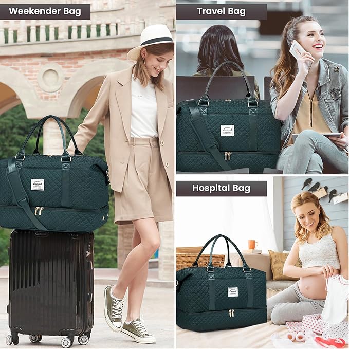LOVEVOOK Travel Duffle Bag,Weekender Bags for Women with Shoe Compartment,Carry on Overnight Bag with Toiletry Bag,Gym Duffel Bag with Wet Pocket, Hospital Bags for Labor and Delivery - Image 6