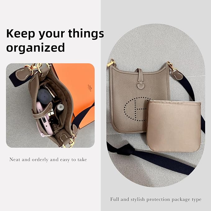 DGAZ Silk Purse Organizer Insert for Evelyne Bag(23,Vitality orange) | Soft and Lightweight,Perfect Fit,Multi-pocket Storage,Bag Protector,Luxury Bag Care,Handmade,for Smooth Bag Organizer - Image 8