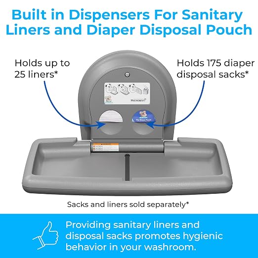 Koala Kare Surface-Mounted Horizontal Baby Changing Station, Model KB300-01 (Grey) - Image 9
