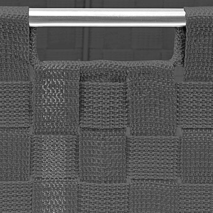 Sorbus Storage Box Woven Basket Bin Container Tote Cube Organizer Set Stackable Storage Basket Woven Strap Shelf Organizer Built-in Carry Handles (Gray) - Image 7