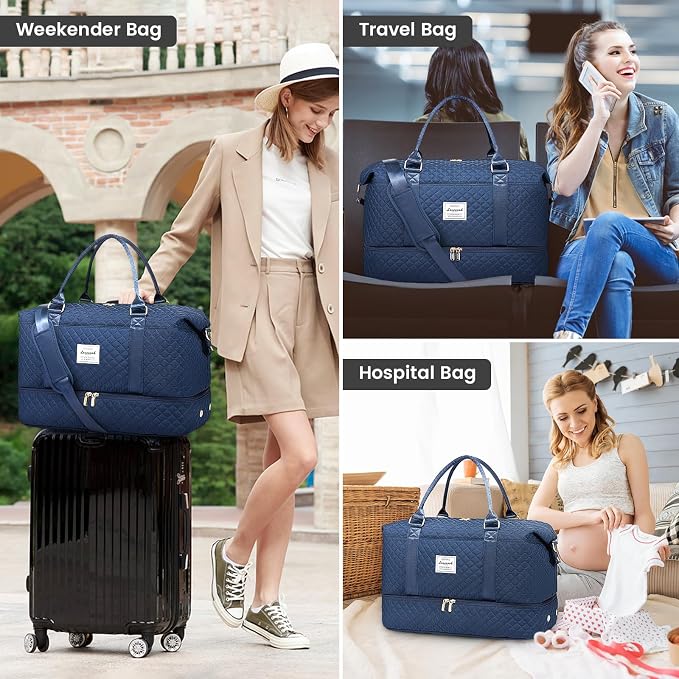 LOVEVOOK Travel Duffle Bag,Weekender Bags for Women with Shoe Compartment,Carry on Overnight Bag with Toiletry Bag,Gym Duffel Bag with Wet Pocket, Hospital Bags for Labor and Delivery - Image 7