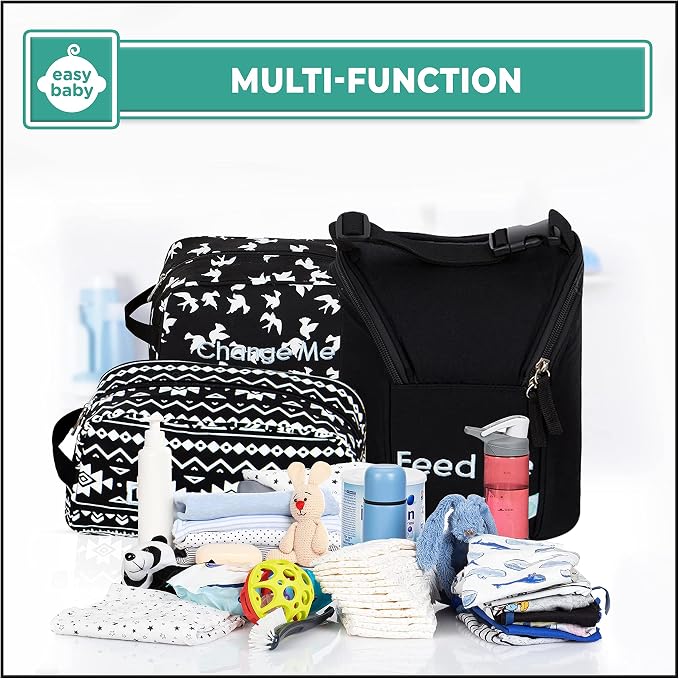 Easy Baby - Diaper, Bottle, and Supplies - Organizer Pouches and Changing Pad - Change, Feed, Dress, and Clean Me (8 Pack Brooklyn) | Organizing Packing Tote Cubes for Baby Items - Image 8