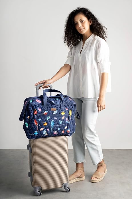 Maison d' Hermine Weekender Bags for Women Cotton Quilted Duffel Overnight Luggage Weekend Bag for Men Gym Gifts Travel | Overnight Luggage Weekend Bag for Men Gym Sports Gifts Duffle bag Business Travellers Trip Spring Summer - Image 9