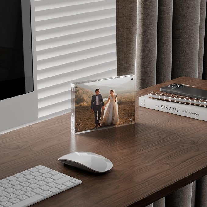 ATZYmolin 3 Pack 4x6 Acrylic Picture Frame, Magnetic Double Sided | Magnetic Double Sided Display, 20% Thicker, Frameless Clear Transparent, Self Standing with Microfiber Cloth - Image 8