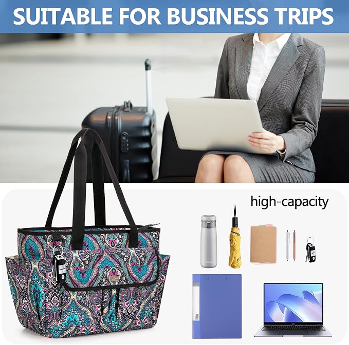 LoDrid File Bag with Document Organizer Case for Letter Size File Folder | Large Utility Bag with 15.6"Laptop Padded Sleeve for Work, Business - Image 7