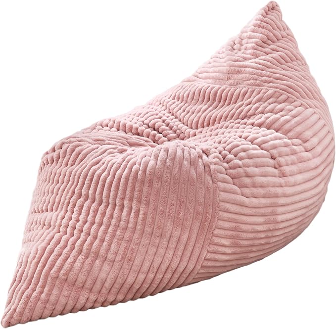 Hobestluk Adult Bean Bag Chair 3 in 1 Convertible Large Bean Bag Sofa | Striped Pink,Machine Washable,Removable Cover,Easy Convert And Install, Oversied Floor Bed,For Livingroom Bedroom - Image 9
