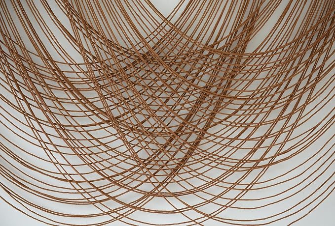 Large Macrame Wall Hanging Brown Die-Dyed 59.00" W x 31.00" L Boho Wall Decor Yarn Tapestry Craftsmanship Home Macrame Wall Decor | Boho Home Decor, Large Textile Art, Handmade Cotton Craft, for Living Room Sofa Backdrop, Bedroom Headboard, Boho Fiber Art - Image 7
