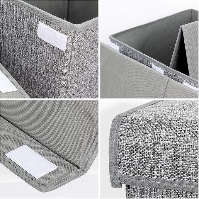 2 Pack Large Toy Box Storage with Lid, Collapsible Sturdy Toy Chest Storage | Toy Chest with Rivets Handles for Kids, Boys, Girls, Nursery, Playroom, Living Room, Bedroom, 25"x 13" x 16" (Linen Gray) - Image 7