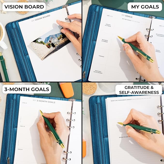 Clever Fox Weekly Planner Binder – Goal Setting Planner for Time Management & Weekly Tasks – Work & Life Organizer with To Do List & Habit Tracker – Undated, 7″ x 10″ Hardcover (Mystic Blue) | 7 x 10 in with A5 pages, mini 3 ring portfolio organizer, w... - Image 6