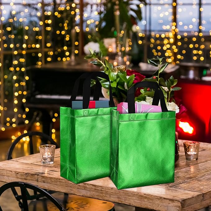 BLEWINDZ 100 Medium Reusable Gift Bags with Handles - Ideal Party Favors & Shopping Bags (10 Colors) - Image 6