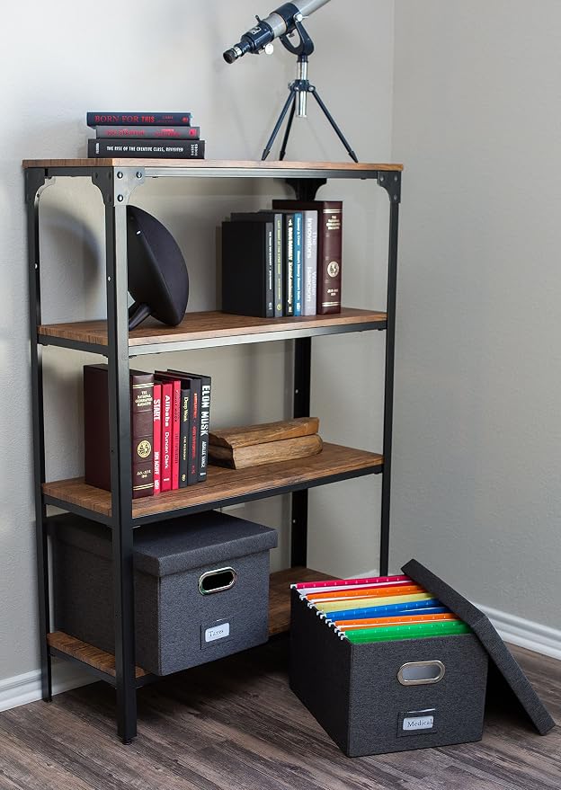 Internet's Best Collapsible File Storage Organizer | Decorative Linen Filing & Storage Office Box | Letter/Legal | Grey - Image 9