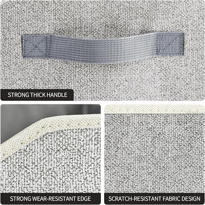 Trapezoid Closet Shelf Organizer - Large Baskets for Organizing, Storage Baskets for Shelves, Cubbies Storage Bins for Clothes, Books, Blankets, 4 Pack, Light Gray - Image 7