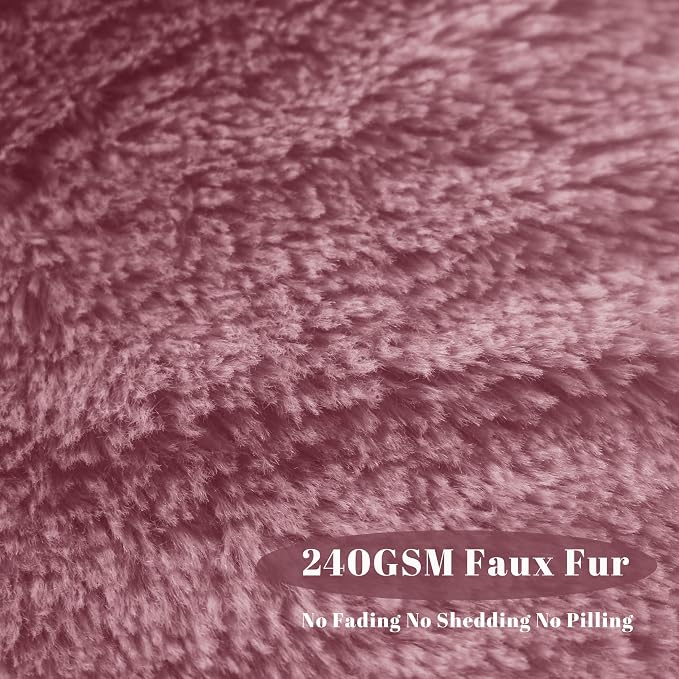 Faux Fur Bean Bag Cover (No Filler)Stuffed Animal Storage Adults Dusty Pink | Bean Bag Covers Large Bean Bag Sofa for Adults, furry fuzzy surface,for living room bedroom holiday gift - Image 9