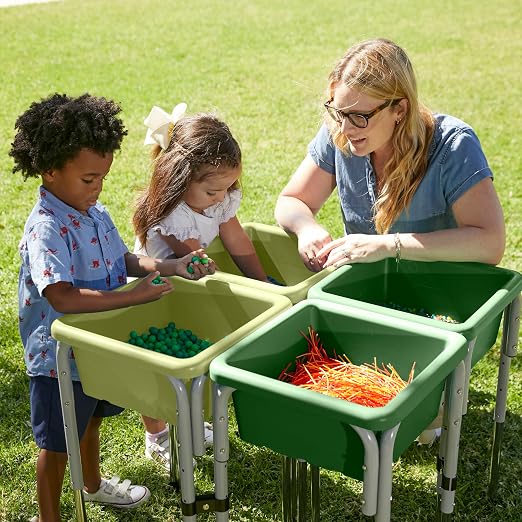 ECR4Kids Stackable Square Bins with Non-Snap Lids, Multipurpose Organization, Hunter Green, 2-Pack - Image 9