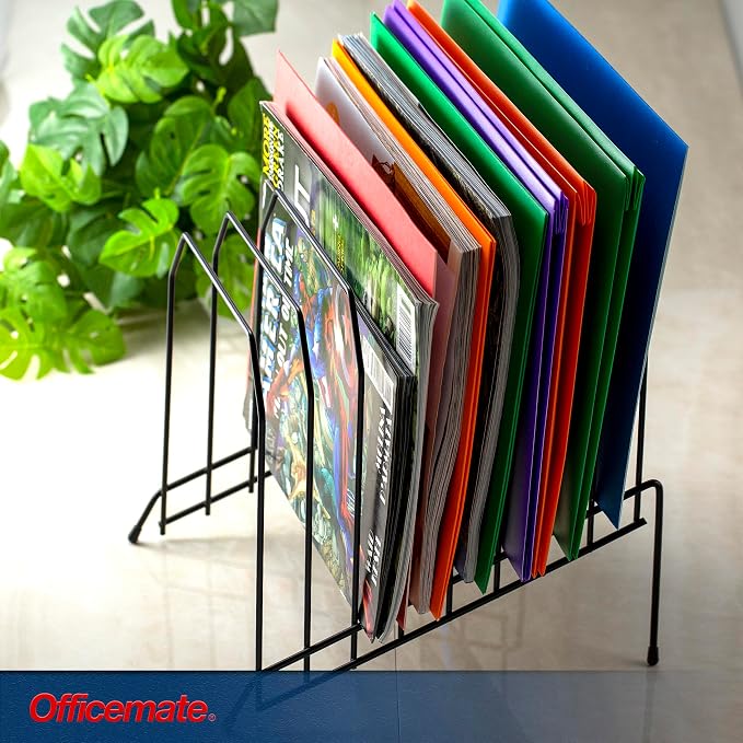 Officemate Large Incline 8 Compartment Wire Caddy, Black, 8.5 x 10.375 x 12.625 Inches - Image 7