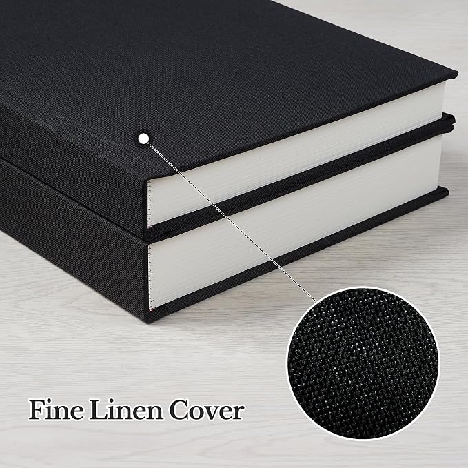 Pssoss 5x7 Photo Album with Writing Space, Linen Cover, 20 Photos, Black | High-GSM writable pages with easy slip-in pockets for weddings, baby photos, family memories, travel, and anniversaries. - Image 6