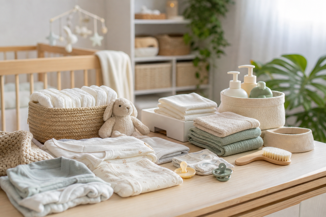 Unbranded orderly inspection setup featuring everyday baby routines