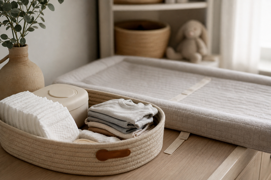Unbranded close editorial detail featuring practical diapering preparation