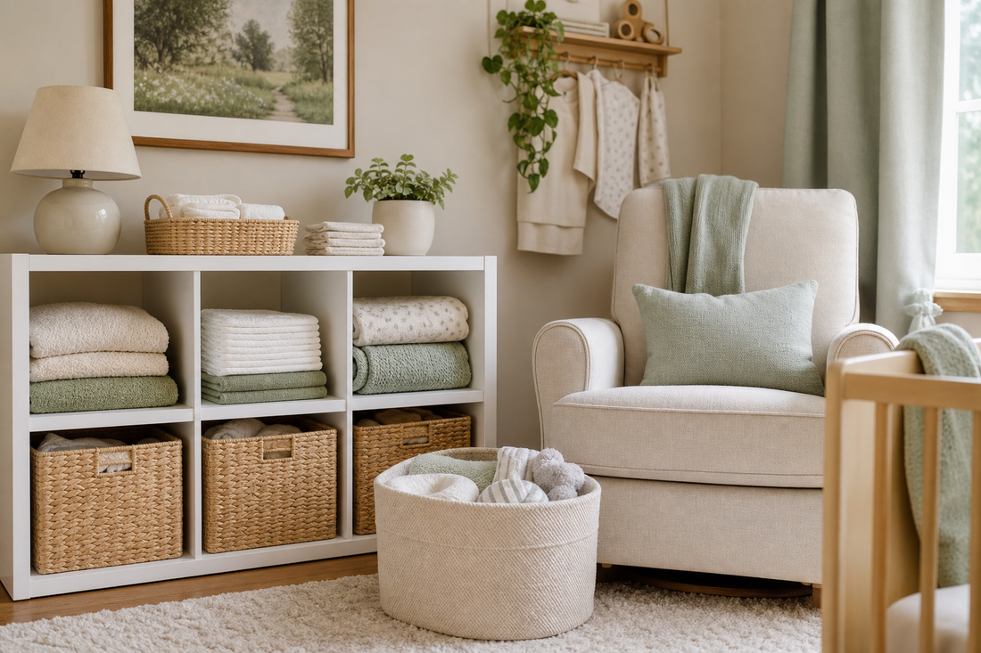 Unbranded organized spatial layout featuring practical nursery organization