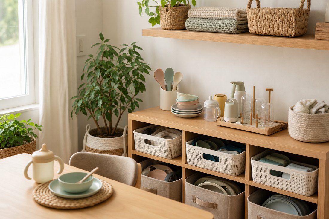Unbranded practical sequence scene featuring practical feeding-area organization