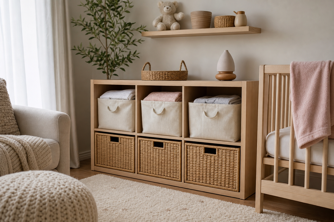 Unbranded practical sequence scene featuring practical nursery organization