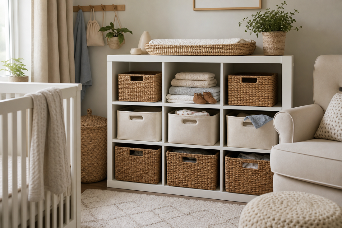Unbranded organized spatial layout featuring practical nursery organization