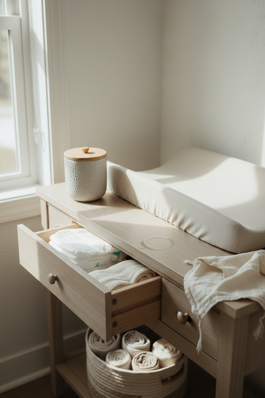 A Baby Care Setup That Lets the Room Stay Calm