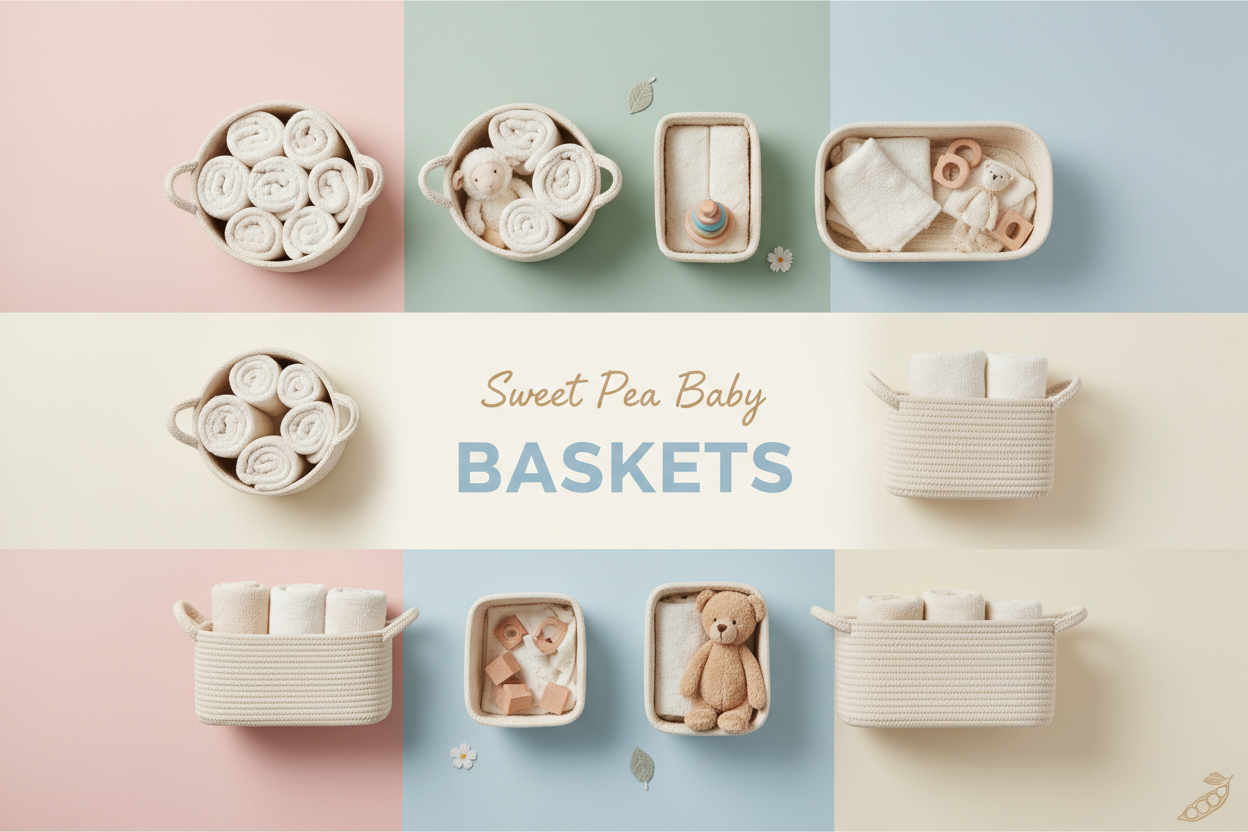 Nursery storage baskets and organizers