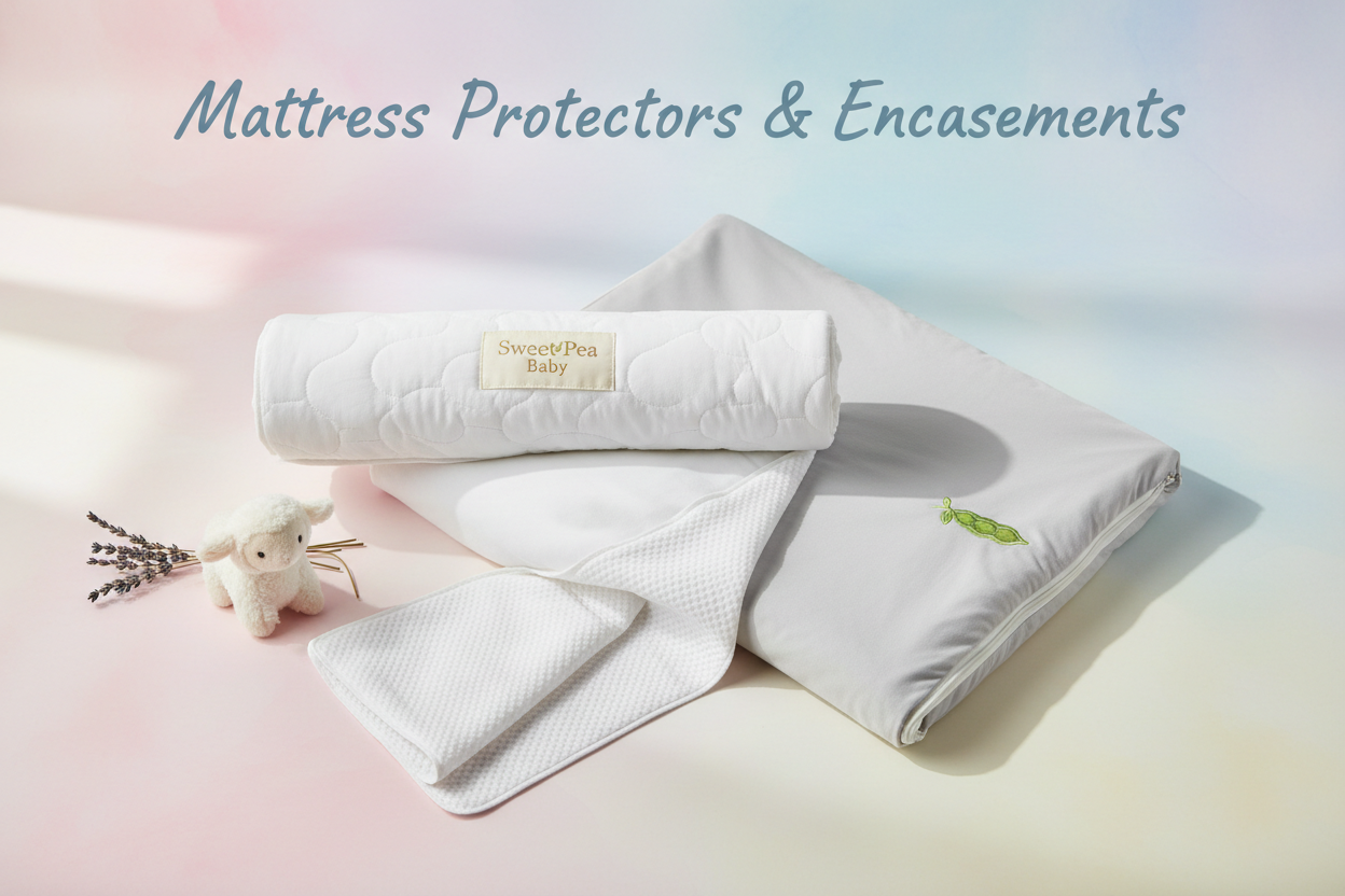 Baby mattress protectors and crib encasements