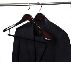 Luxury Wide Shoulder Wooden Hangers 30 Pack, with Velvet Bar, Smooth Mahogany Finish Wood Suit Hanger Coat Hanger for Closet, Holds Upto 20lbs, 360° Swivel Hook, for Jacket, Dress Heavy Clothes Hanger - Image 2