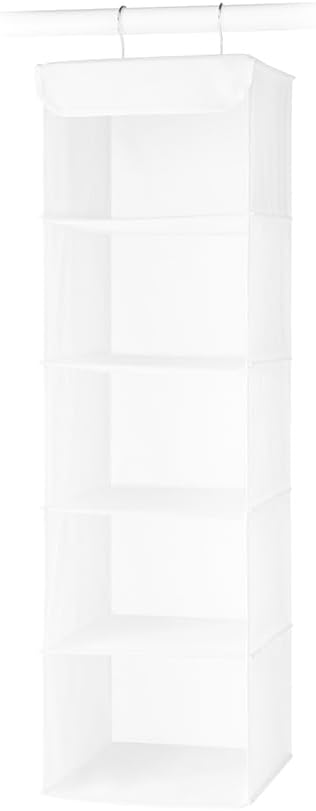 Whitmor 5 Section Closet Organizer - Hanging Shelves with Sturdy Metal Frame, White - Image 3