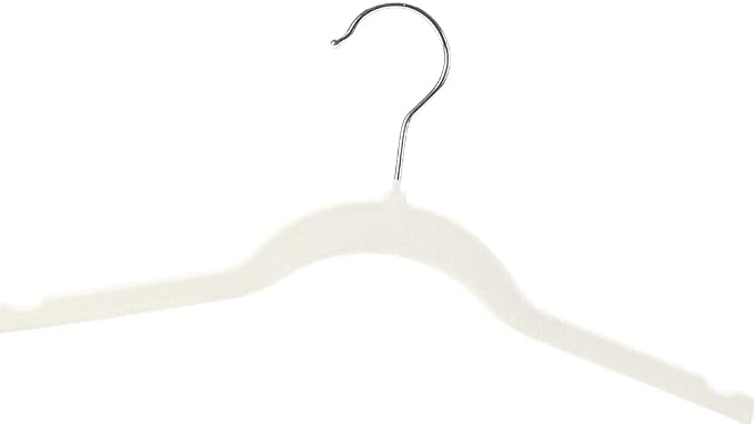 Velvet Pants Skirt Hangers with Clips - Pack of 20 Beige Women Clothes Hanger Set with Clip for Pant Suit Shirt Felt Coat Dress, Premium Non Slip Heavy Duty Space Saving Slim Clothing, 16.7 Inch Long - Image 2