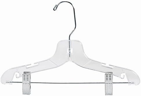 Only Hangers 12" Childrens Plastic Suit Hanger w/Clips [ Bundle of 50 ] by Only+Hangers