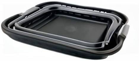 SAMMART 42L (11 Galloons) Collapsible Plastic Laundry Basket - Foldable Pop Up Storage Container/Organizer - Portable Washing Tub - Space Saving Hamper/Basket [BPA Free] (Black/Frost Grey) - Image 7