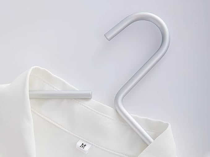 Premium Matte Silvery Aluminum Coat Hangers 6 Piece Set, 16.5” Extra Smooth & Durable Metal Shirt Dress Hanger,Aluminum Alloy Hanger,Clothing Support,Clothing Hang - Image 7