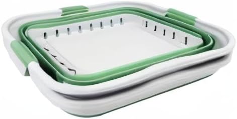 SAMMART 42L (11 gallon) Collapsible Plastic Laundry Basket - Foldable Pop Up Storage Container/Organizer - Portable Basket - Space Saving Hamper/Basket (Grey/Dark Sea Green (Set of 2)) - Image 9