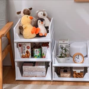 yazi 8 Pack Foldable Plastic Wardrobe Storage Bins | Stackable Cube Baskets Used as Closet Drawer and Shelf Organizer, Great for Bedroom Clothes Tidy Storage - Image 7