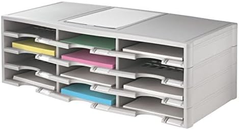 Office Depot Stackable Plastic Literature Organizer, 12 Compartments, Gray, 40401 - Image 3
