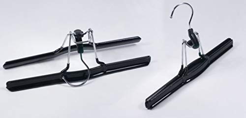 NAHANCO 10” Non Slip Metal Skirt/Pant Hanger with Rubberized Clamp, Black - 50 Pack - Image 6