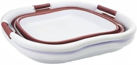 SAMMART 40L (10.5 gallon) Collapsible Plastic Laundry Basket - Foldable Pop Up Storage Container/Organizer - Portable Washing Tub - Space Saving Hamper/Basket (White/Dusky Pink (Set of 2)) - Image 9