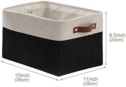 DECOMOMO Storage Bins, Large Fabric Storage Baskets for Shelves 3 Pack | 15 x 11 x 9.5 inches Decorative Linen Closet Organizers (Mixed Neutral) - Image 6