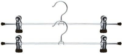 Mawa by Reston Lloyd Space-Saving Clothes Hanger for Pants and Skirts with Two Non-Slip Clips, Style K/30D, 12-Inch, Set of 2, Black by Mawa