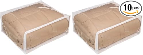 FBA Set of 5 Clear Vinyl Zippered Storage Bags 24x20x11 Inch (Pack of 2) by FBA