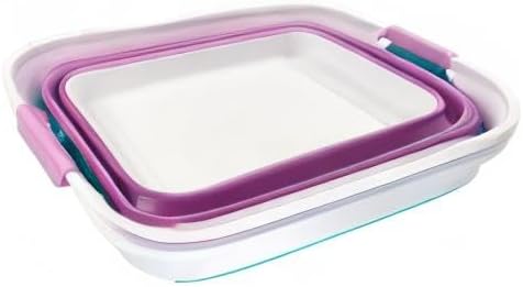 SAMMART 27L (7.1 Gallons) Collapsible Plastic Laundry Basket with Handle-Foldable Pop Up Storage Basket with handle (2, Ceramic Blue+Pale Purple) - Image 8