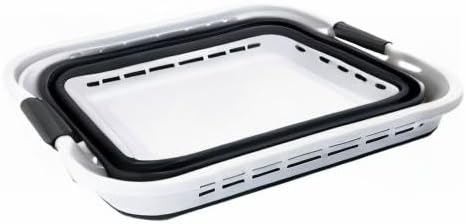 SAMMART 42L (11 Galloons) Collapsible Plastic Laundry Basket - Foldable Pop Up Storage Container/Organizer - Portable Washing Tub - Space Saving Hamper/Basket (White/Asphalt) - Image 10