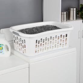 Sterilite HipHold Laundry Basket, Plastic Rectangle Clothes Hamper, 6 Pack | 1.5 Bushel Capacity, White, Bin with Comfort Grip Handles & Reinforced Rim - Image 7