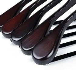 Luxury Wide Shoulder Wooden Hangers 30 Pack, with Velvet Bar, Smooth Mahogany Finish Wood Suit Hanger Coat Hanger for Closet, Holds Upto 20lbs, 360° Swivel Hook, for Jacket, Dress Heavy Clothes Hanger - Image 4