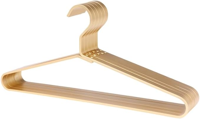 Premium Matte Golden Aluminum Coat Hangers 6 Piece Set, 17.7” Extra Smooth & Durable Metal Shirt Dress Hanger,Aluminum Alloy Hanger,Clothing Support,Clothing Hang - Image 4