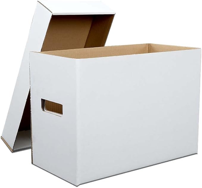 ANDPLAY 10 Pcs Comic Books Storage Boxes With Lids Short Holds 150-175 Stackable Durable Archive White Comic Book Storage - Image 5
